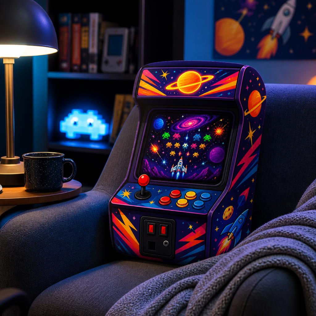 Arcade Game Cabinet - Retro Arcade Cabinet Plush Pillow Space